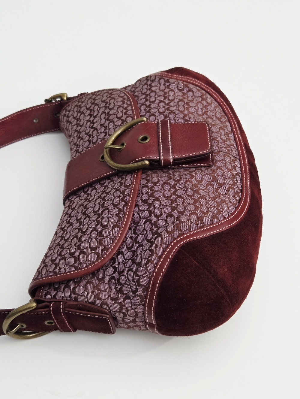 EXCELLENT VINTAGE COACH Y2K MINI SIGNATURE SOHO BUCKLE FLAP SHOULDER BAG 6808 - Picture 3 of 9